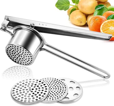 Lhs Potato Ricer And Masher Large Heavy Duty Stainless Steel Manual