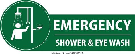 brady safety label osha emergency sign safety shower  eye wash