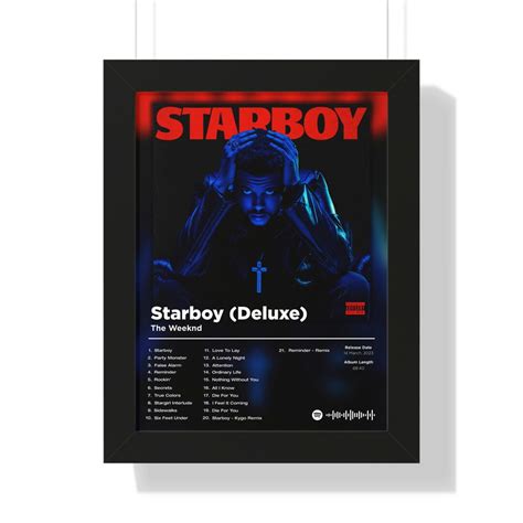 The Weeknd Poster Starboy Deluxe Print Pop Artist Etsy