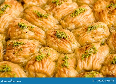 Postre Turco De Los Pasteles Del Pistacho Baklava Imagen De Archivo