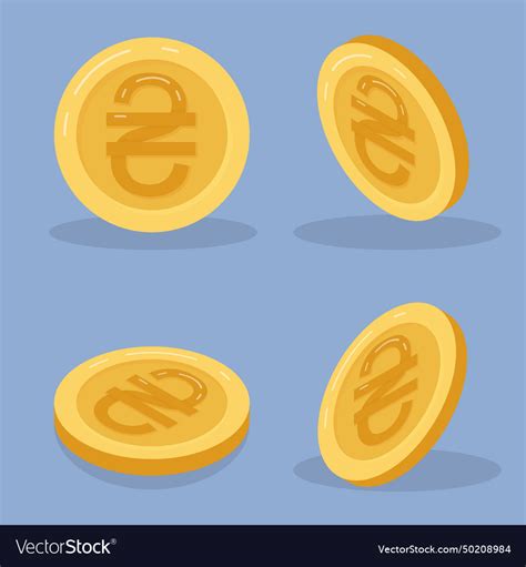 Ukrainian Hryvnia Gold Coin Royalty Free Vector Image