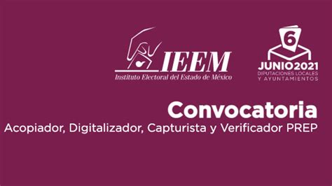 Convocatoria personal operativo PREP IEEM 2021 Unión EDOMEX