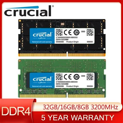 Crucial Ram DDR4 노트북, 소딤 8GB, 4GB, 16G, 32GB, 3200MHZ, 2666MHZ, 2400MHZ ...