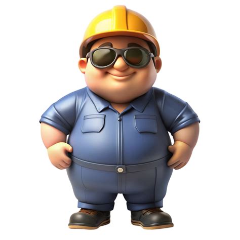 aigenerated a cartoon construction worker with sunglasses and a hard