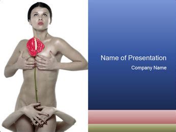 Naked Woman With Red Flower PowerPoint Template Backgrounds Google