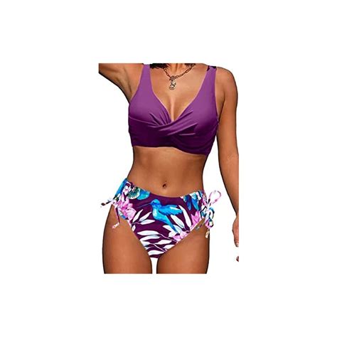 Joligiao Costume Da Bagno Push Up Da Donna Imbottito Due Pezzi Swimwear Fondo Bikini Con
