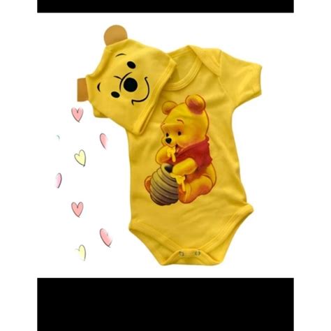 Body Do Ursinho Pooh - body tematico bebê ursinho Pooh+touca | Shopee Brasil