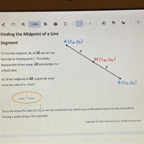 Finding The Midpoint Of A Line Segment To Find The Midpoint M Of AB