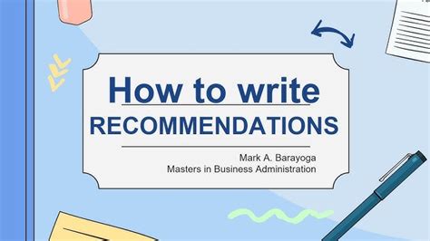 recommendations