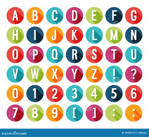 Flat Icons Alphabet Stock Vector Illustration Of Modern