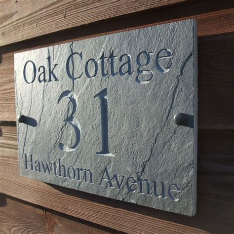 Deep Engraved Slate House Sign Etsy Uk