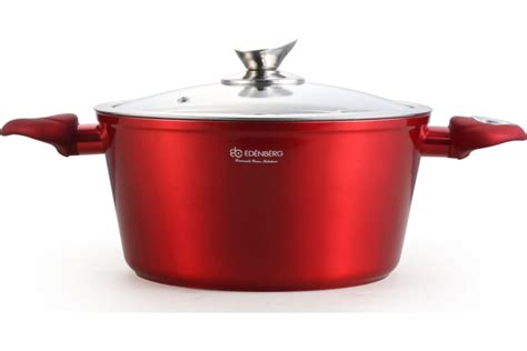 Казан с крышкой EDENBERG 6.3 л, красный EB-7412 - выгодная цена, отзывы ...