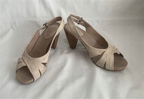 CLARKS nude CIELISTE SANDAŁY NA OBCASIE SŁUPKU oficjalne archiwum Allegro