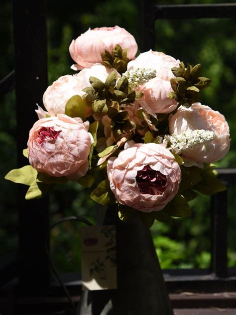 FiveSeasonStuff Nude Pink Silk Peonies Artificial Flower Etsy