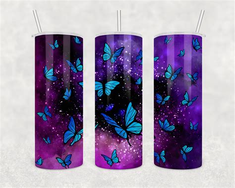 Oz Skinny Tumbler Sublimation Butterfly Galaxy Design Etsy