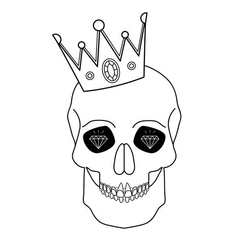 Drawing A Skull In A Crown Sketch For A Tattoo King Of The Dead