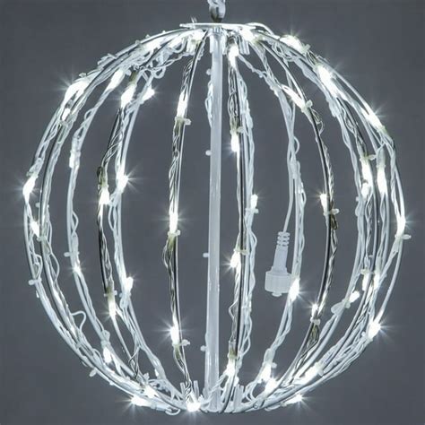 Wintergreen Lighting 12 White Led Outdoor Light Ball Sphere Light