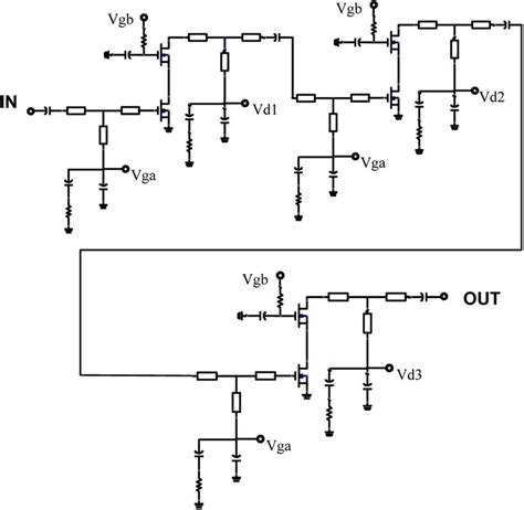 Circuit Schematic Of The Three Stage Cascode Amplifier Download