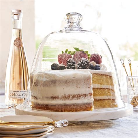 Marble Glass Dome Cake Platter