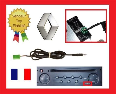 Cable Auxiliaire Aux Adaptateur Mp Autoradio Renault Udapte Laguna