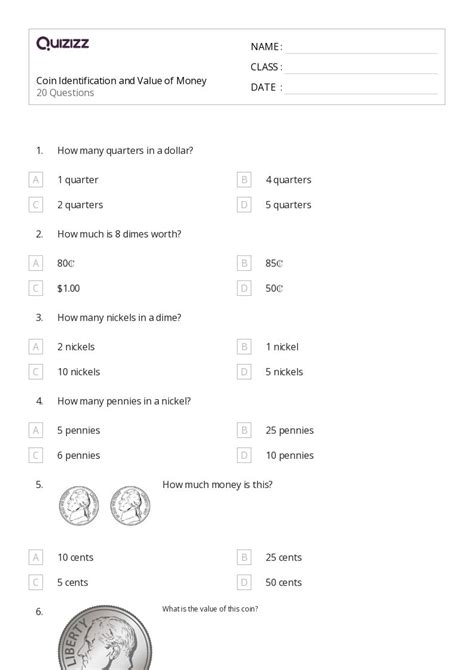 50 Nickels Worksheets For 5th Class On Quizizz Free And Printable