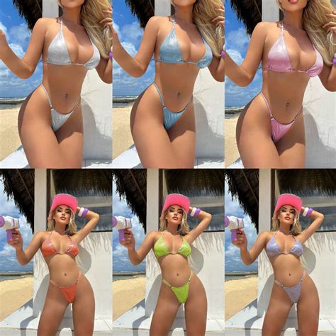 Uveng New Sexy T Word Split Bright Crystal Bikini Bikini