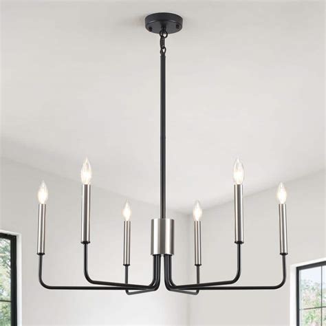 Have A Question About LWYTJO Roxsanne 6 Light Nickel Black Dimmable