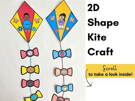 Kite Craft 2d Shape Craft Printable Spring Craftivity For Pre K