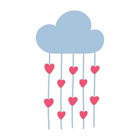 Hand Drawn Cloud Raining With Hearts Doodle 17222895 Vector Art At Vecteezy
