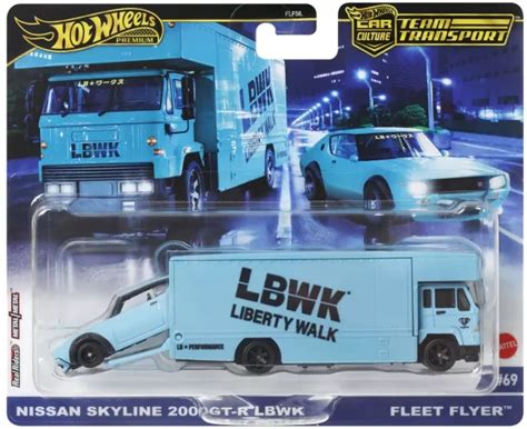Hot Wheels Transportator Fleet Flyer Cu Masinuta Nissan Skyline Gt R Lbwk Cel Ro