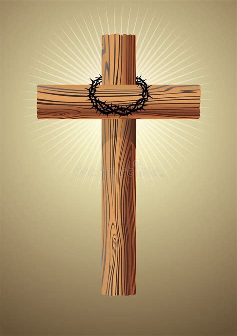 Wooden Cross Crown Thorns Stock Illustrations 160 Wooden Cross Crown