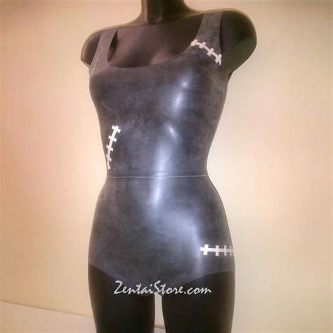 Sexy Skinsuit Latex Vest High Fork Bare Back Women Swimsuit Tight Black Sexy Lingerie Zentai