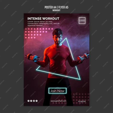 Premium PSD | Workout concept poster design