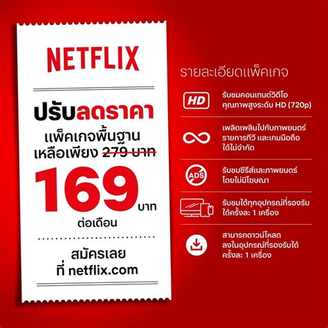 Netflix ปรับลดราคาแพ็คเกจ Basic Plan เหลือ 169 บาทต่อเดือน เริ่ม 21 กพนี้