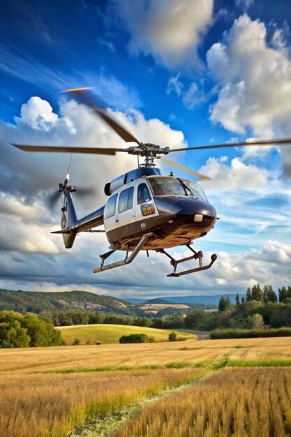 police sheriff helicopter flying    field premium ai