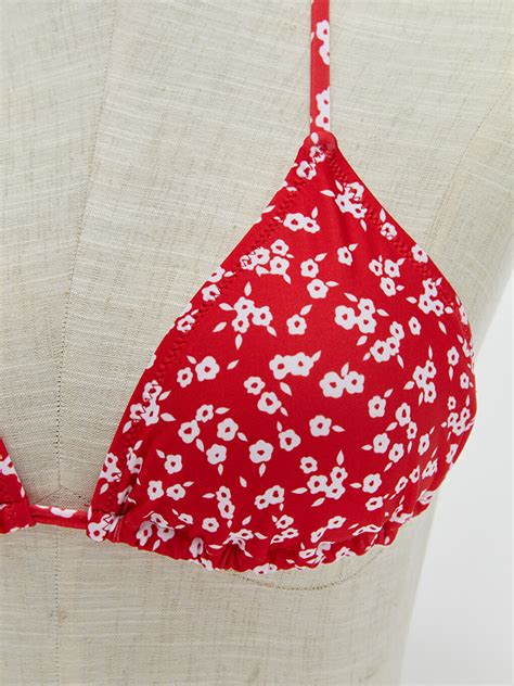 Kirmizi Desenli Boyundan Ba Lamal Kad N Bikini St S Fh Z St Lcw