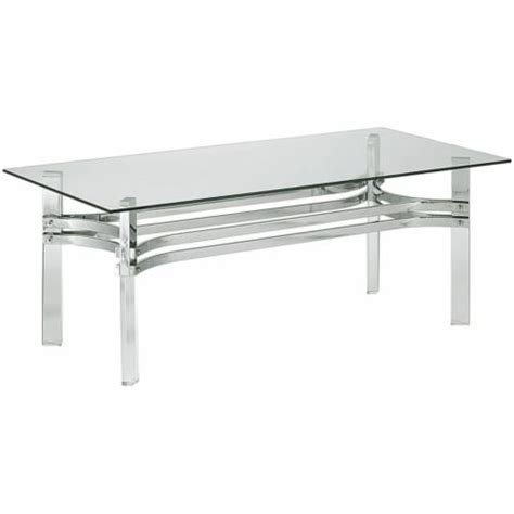 Bowery Hill Glass Top Accent Coffee Table In Chrome Ralphs