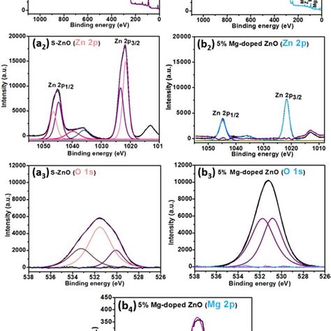 A1a3 Xps Spectra Of Survey Scan Fitted Zn 2p And O 1s Spectra Of