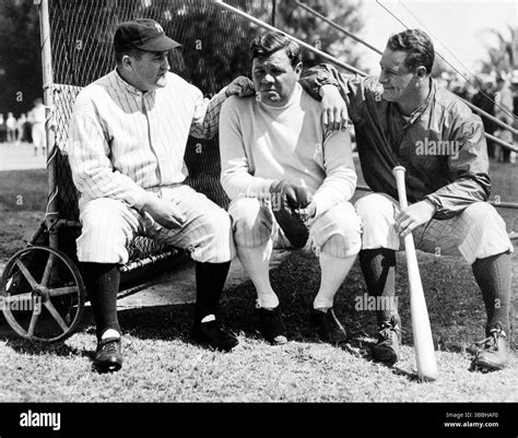 Joe McCarthy Babe Ruth And Lou Gehrig 1934 Stock Photo Alamy