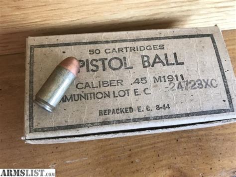 Armslist For Sale 45 Acp Vintage Ball Ammo 11 Boxes