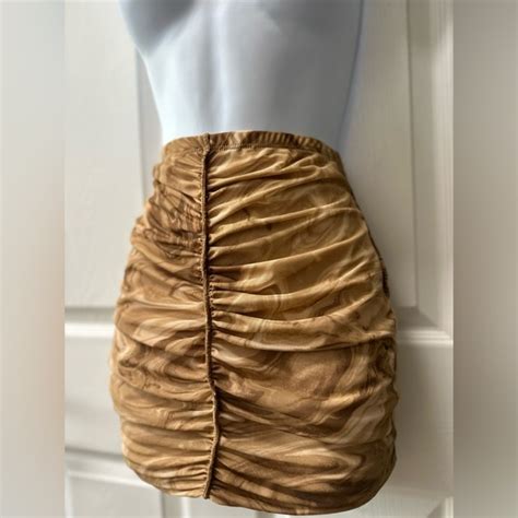 Naked Wardrobe Skirts Naked Wardrobe Marble Ruched Mini Skirt Nwt