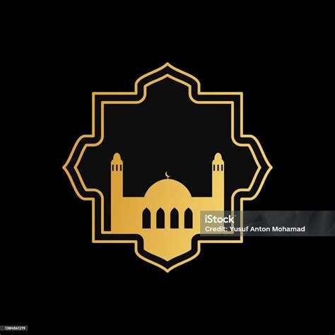 Ilustrasi Ornamen Masjid Ilustrasi Bingkai Masjid Ilustrasi Stok