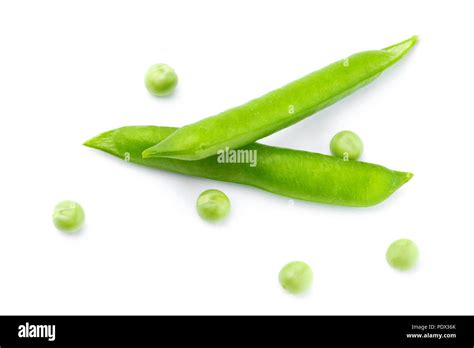 Green Peas Pods Isolated On White Background Stock Photo Alamy