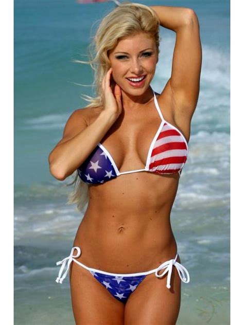 Sheer American Flag Bikini G String Thong Bikinis AFashion
