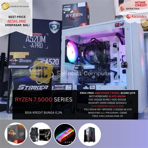 Jual KOMPUTER RAKITAN RYZEN 7 5000 SERIES [VGA ON BOARD] COCOK UNTUK ...