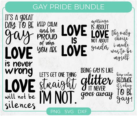 Gay Pride Svg Bundle Lgbt Quote And Saying Lesbian Funny Shirt Design Cut File For Cricut Etsy