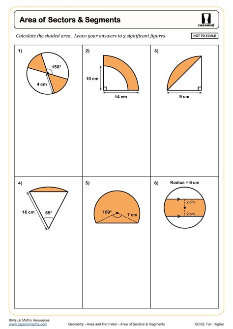 Area of Sectors and Segments Worksheet | Fun and Engaging PDF ...