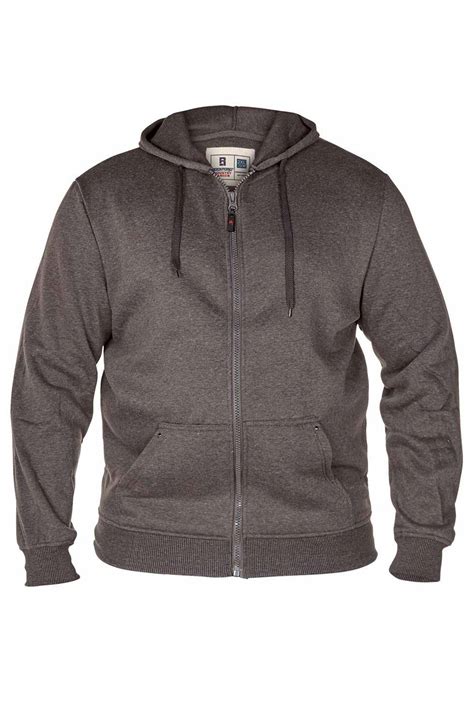 D555 Rockford Grey Cantor Zip Through Hoodie Badrhino