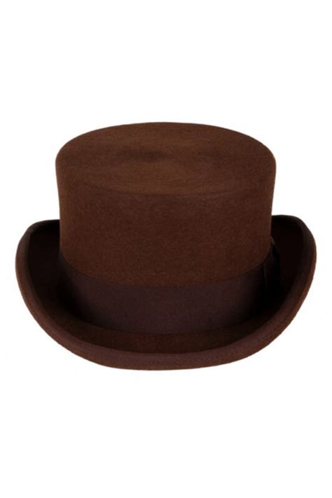 Luxe Hoge Hoed Bruin Laag Model Tophat Heren Dames Kopen