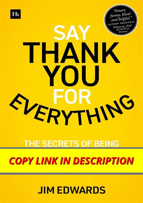 [MOBI] Books Say Thank You for Everything: The secrets of being a great